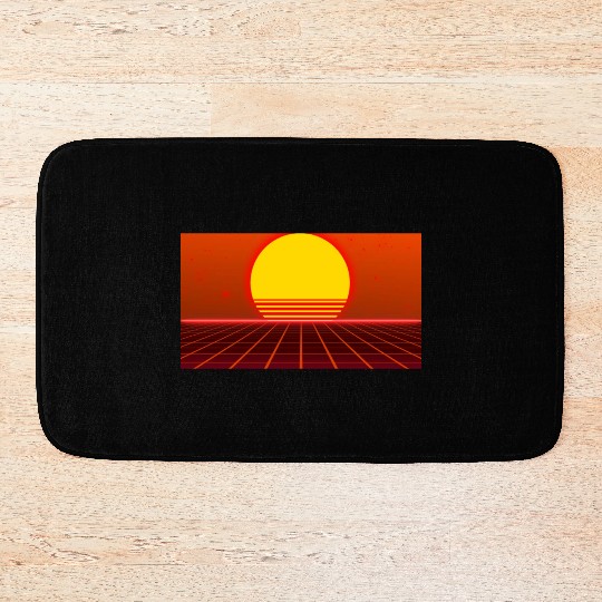 Sci-fi Retro style 80s 90s Futuristic Bath Mats