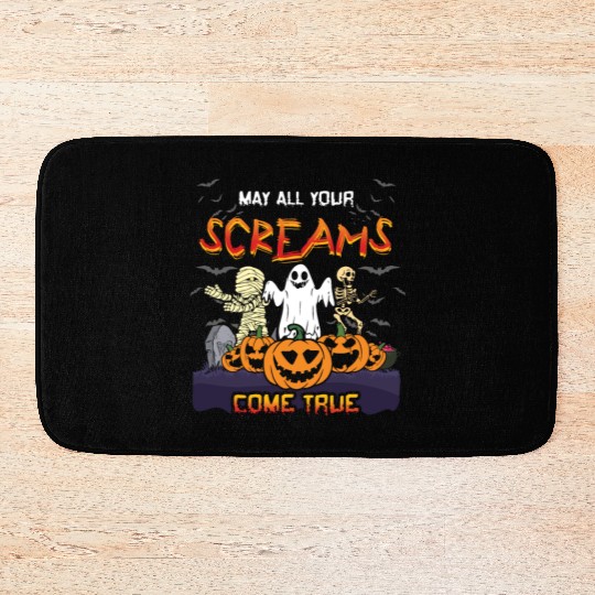 Scary Horror Monsters Skeleton Creepy Halloween Bath Mats