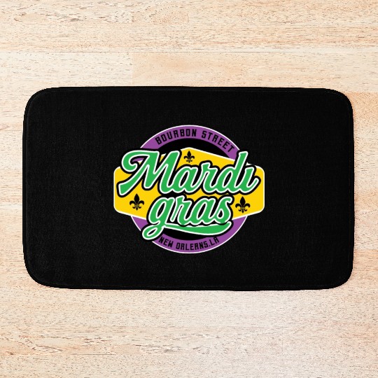 Mardi Gras Bourbon Street Bath Mats