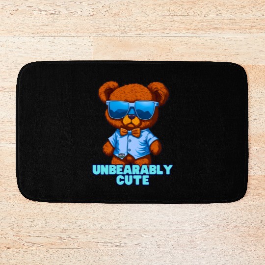 Unbearably Cute Teddy bear - by Brush Boulevard Bath Mats