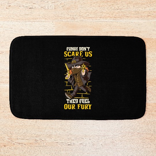 Vampire Hunter Undead Slayer Stake and Cross Bath Mats