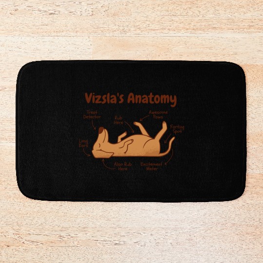 Vizsla dog animal funny anatomy Bath Mats