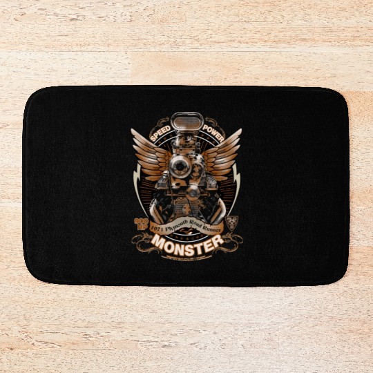 Muscle car - Powerful 900 hp engine Bath Mats