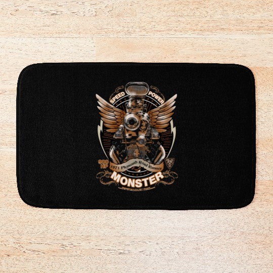 Muscle car - Powerful 900 hp engine Bath Mats