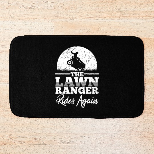 The Lawn Ranger Rides Again Grass Mowing Lawn Bath Mats