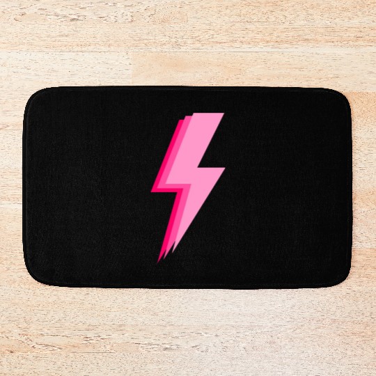 Layered trendy hot pink and light pink lightning Bath Mats
