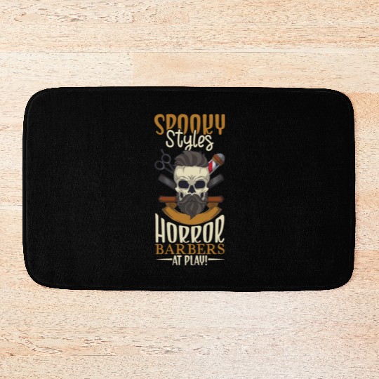Horror Barber Spooky Hairdresser Hairstylist Hair Bath Mats
