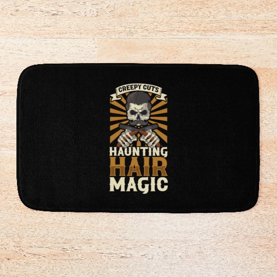Horror Barber Spooky Hairdresser Hairstylist Hair Bath Mats