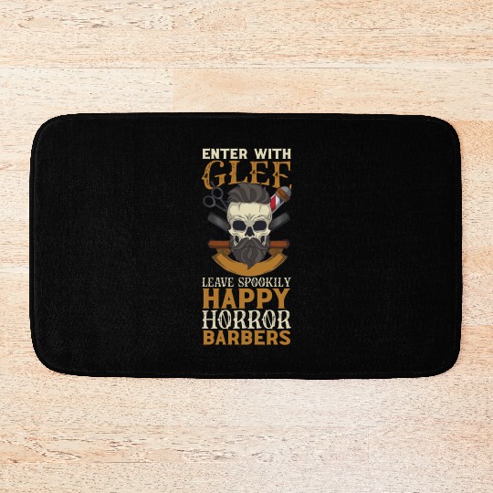 Horror Barber Spooky Hairdresser Hairstylist Hair Bath Mats
