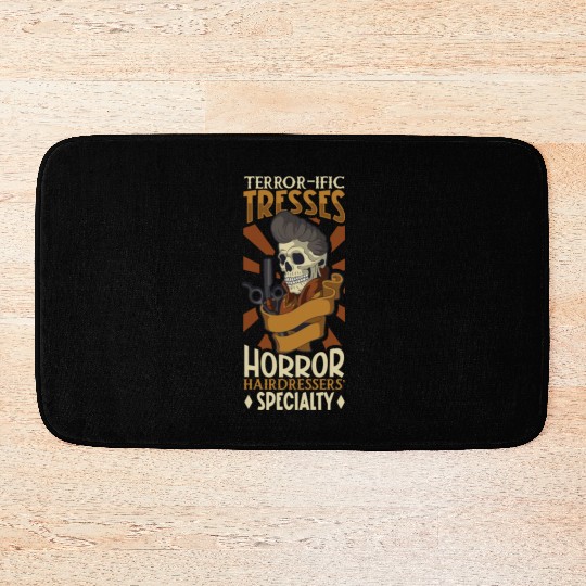 Horror Barber Spooky Hairdresser Hairstylist Hair Bath Mats