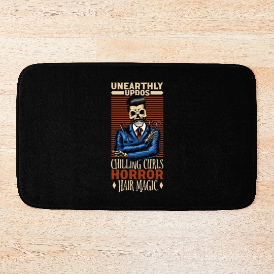 Horror Barber Spooky Hairdresser Hairstylist Hair Bath Mats
