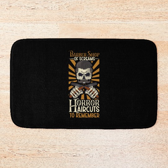 Horror Barber Spooky Hairdresser Hairstylist Hair Bath Mats