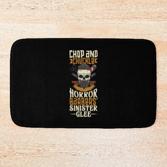 Horror Barber Spooky Hairdresser Hairstylist Hair Bath Mats