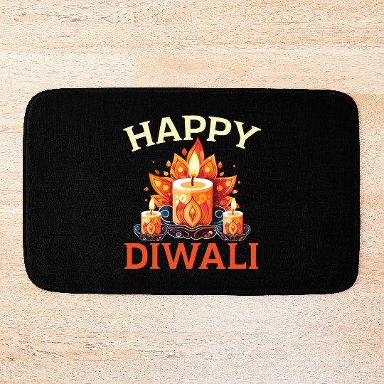 Happy Diwali Diwali Festival Indian Hindu Hinduism Bath Mats