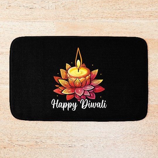 Happy Diwali Diwali Festival Indian Hindu Hinduism Bath Mats
