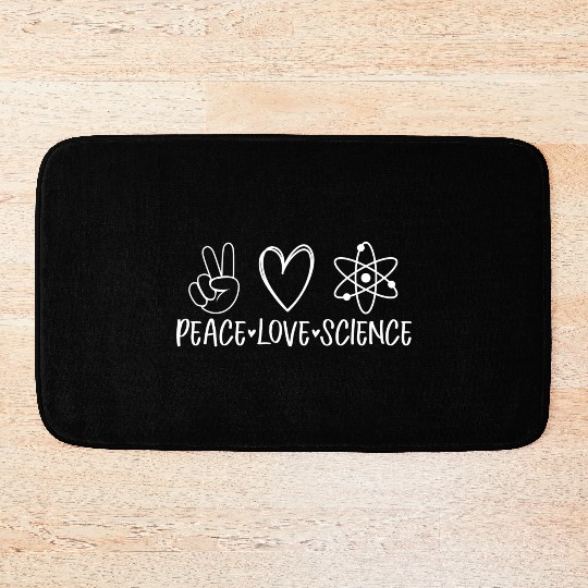 Peace Love Science Design Bath Mats