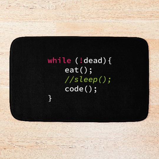 Funny Coding Computer Science Programmer Eat Sleep Bath Mats
