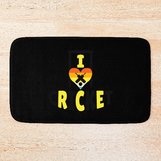 I Love Cricket Bath Mats