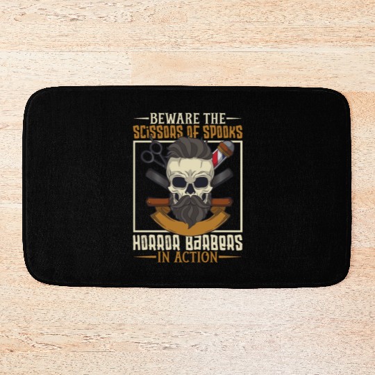 Horror Barber Spooky Hairdresser Hairstylist Hair Bath Mats