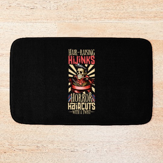 Horror Barber Spooky Hairdresser Hairstylist Hair Bath Mats