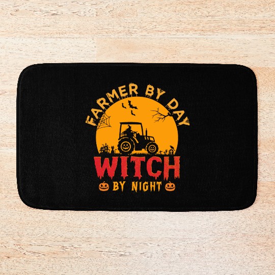 Farmer By Day Witch By Night Bath Mats