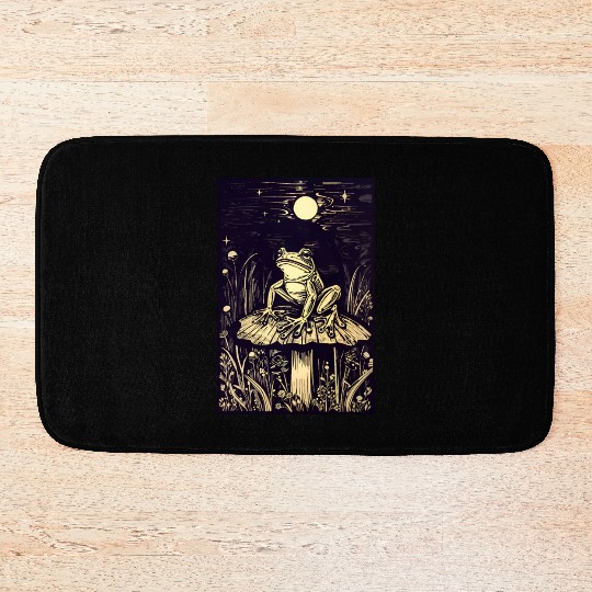 Starry night frog Bath Mats