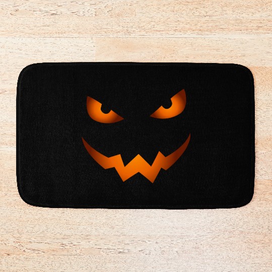 Scary Jack O Lantern Pumpkin Face Halloween Bath Mats