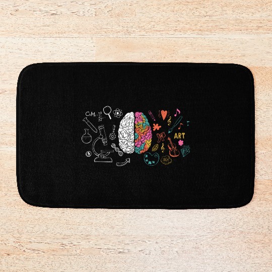 Colorful Brain Science And Art Creative Cool Bath Mats