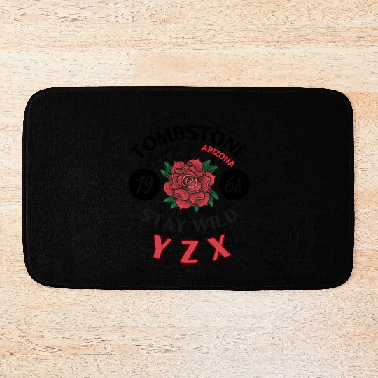 Tombstone Arizonna red rose Bath Mats