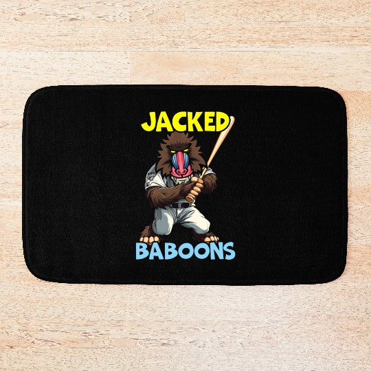 Baboon Monkey Lover Wildlife Animal Zookeeper Bath Mats