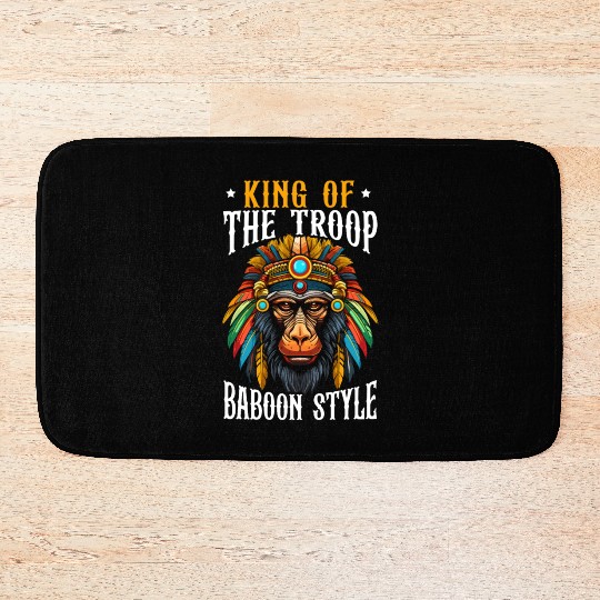 Baboon Monkey Lover Wildlife Animal Zookeeper Bath Mats