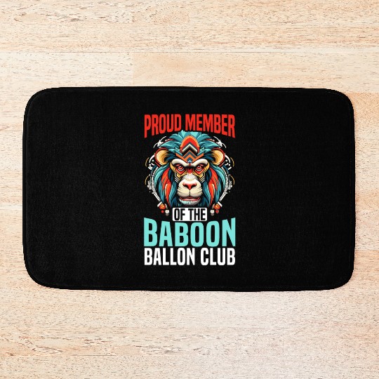 Baboon Monkey Lover Wildlife Animal Zookeeper Bath Mats