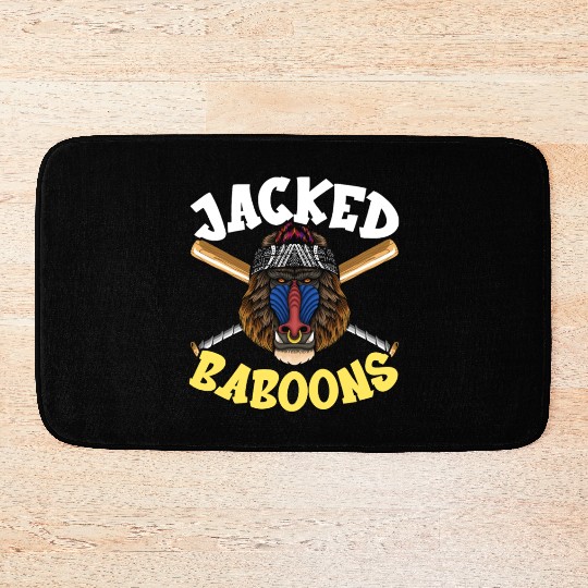 Baboon Monkey Lover Wildlife Animal Zookeeper Bath Mats