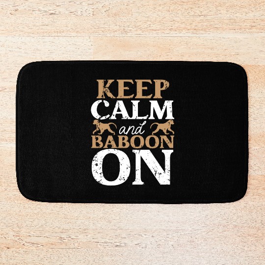 Baboon Monkey Lover Wildlife Animal Zookeeper Bath Mats