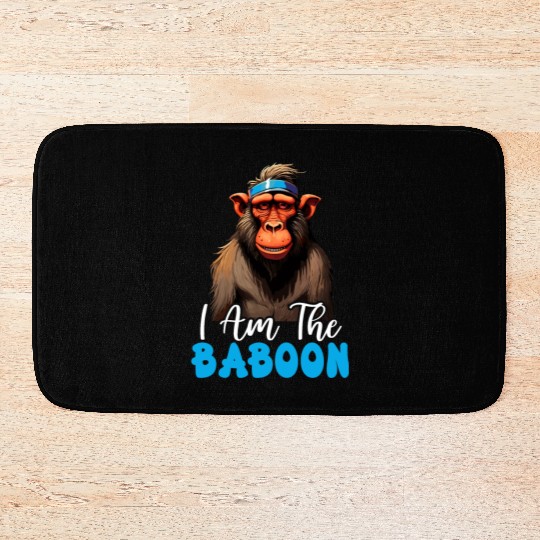Baboon Monkey Lover Wildlife Animal Zookeeper Bath Mats