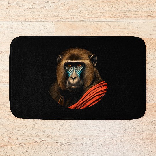 Baboon Monkey Lover Wildlife Animal Zookeeper Bath Mats