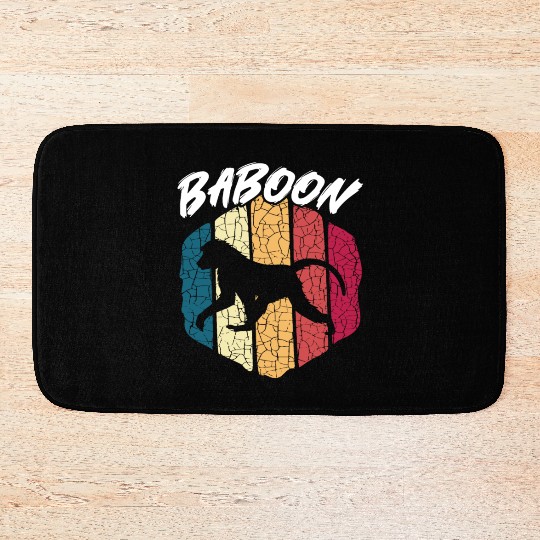 Baboon Monkey Lover Wildlife Animal Zookeeper Bath Mats