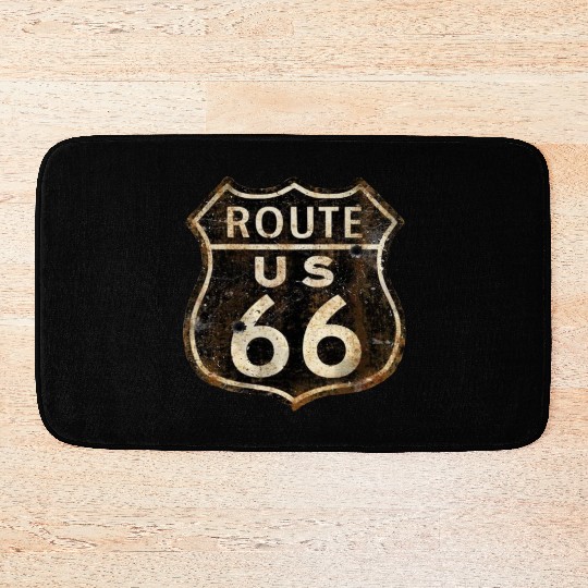 Route 66 vintage sign 2 Bath Mats