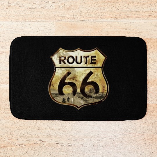 Route 66 trip with motorcycle Bath Mats