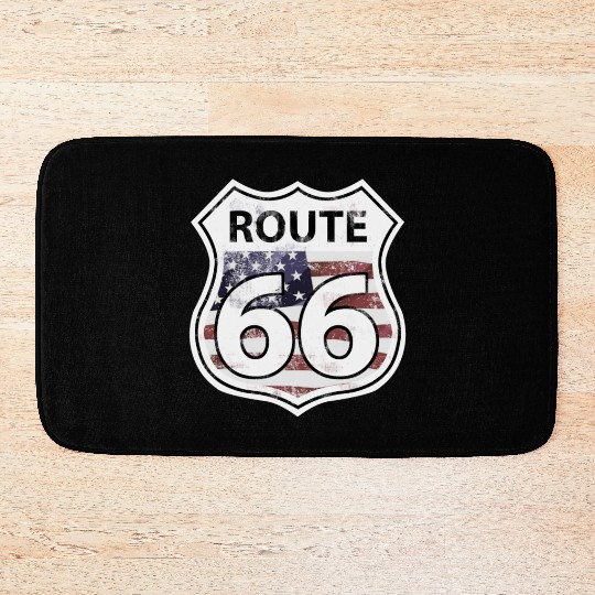 Route 66 - American Flag Bath Mats