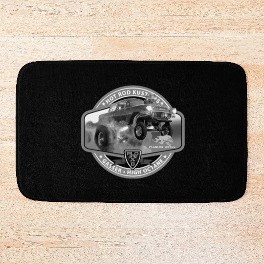 Hot Rod Gasser BW Bath Mats