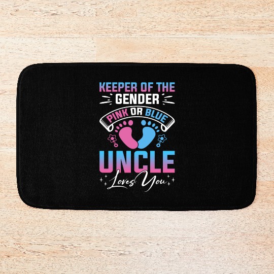 Baby Shower Gender Reveal Uncle Loves You Bath Mats
