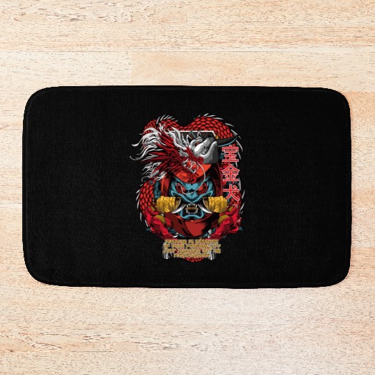Daruma Dragon Mystical Fusion of Fantasy Bath Mats