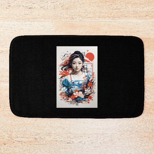 Unisex Japanese sticker designs Bath Mats