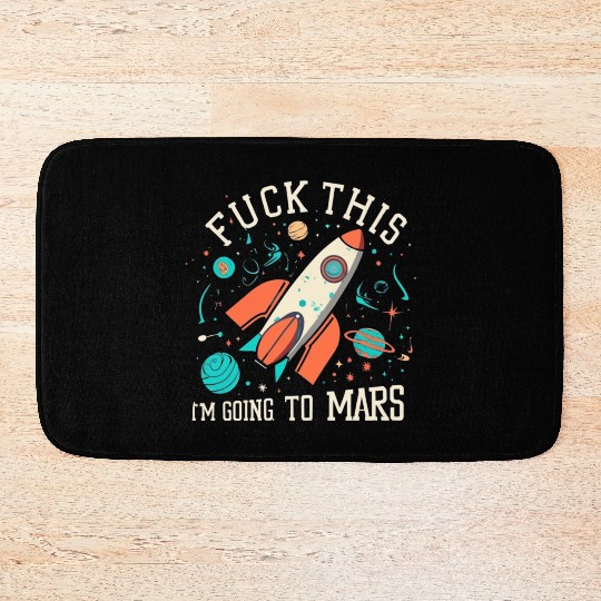 Kids Rocket Mars Space Bath Mats Tees Bath Mats Sweet