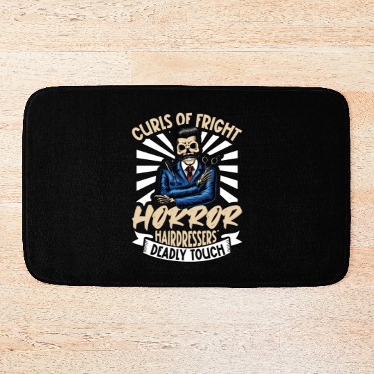 Horror Barber Spooky Hairdresser Hairstylist Hair Bath Mats
