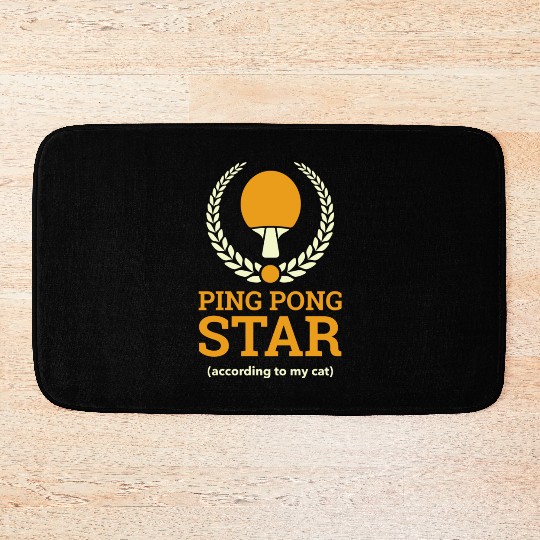 Ping Pong Star according to my cat Bath Mats