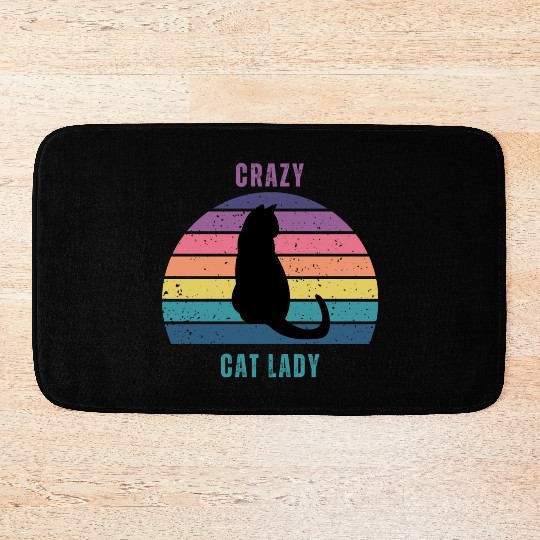 crazy cat lady Bath Mats