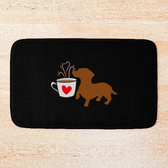 I Love Coffee And Dachshund Dogs Bath Mats