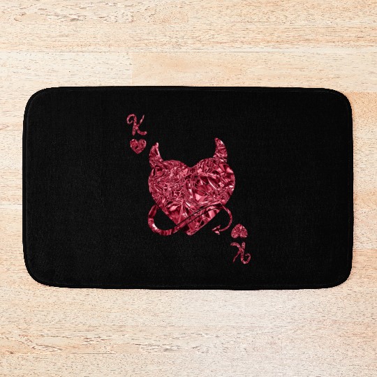 Halloween Card Game King of Hearts Devilish Bath Mats